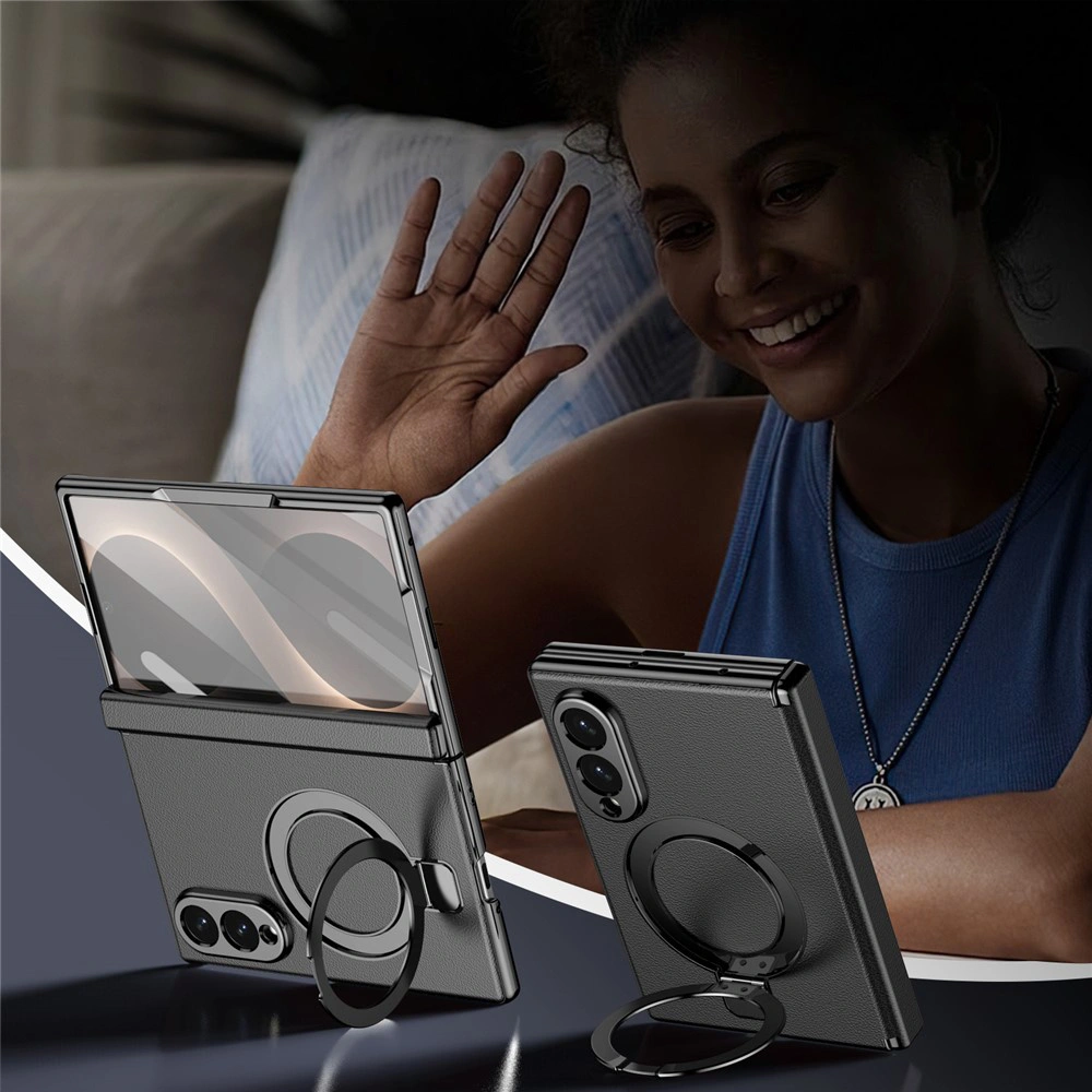 Funda para Samsung Galaxy Z Fold 8, con soporte y cristal para la pantalla externa, para MagSafe, negro