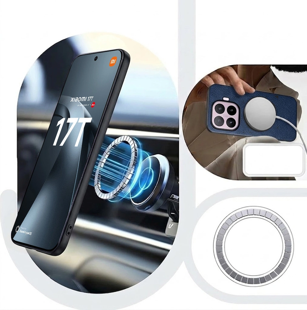Funda para Xiaomi 17T, cuero híbrido, para MagSafe, azul