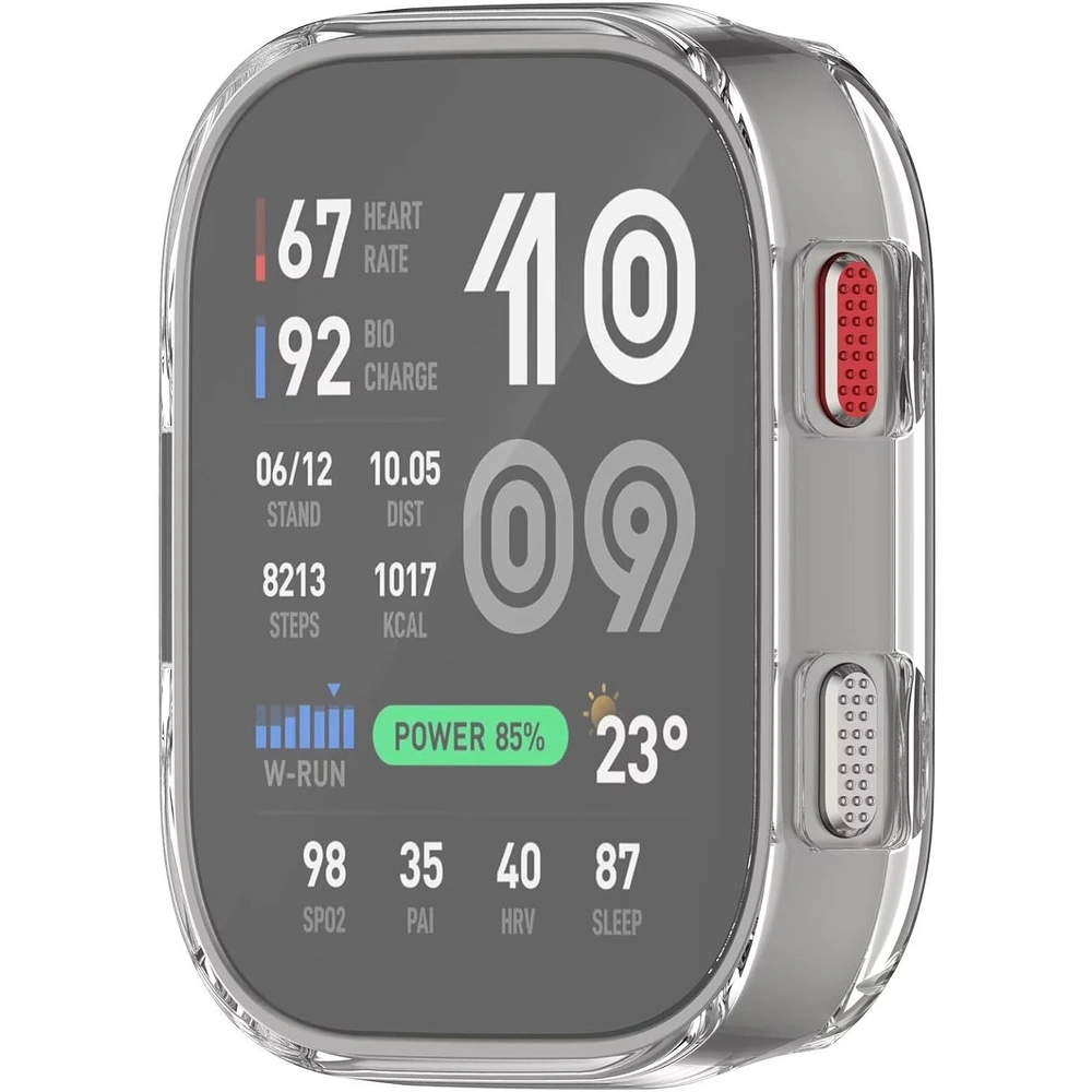 Funda 2 en 1 con protector de pantalla para Amazfit Bip Max, transparente