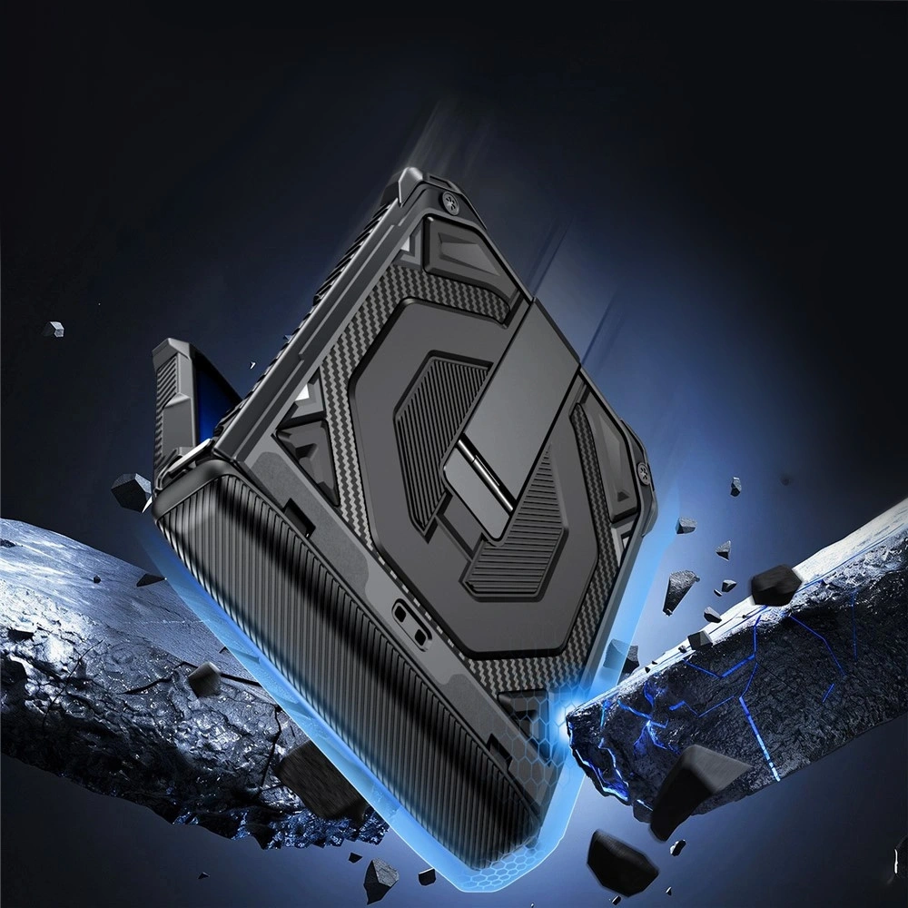 Funda blindada para Samsung Galaxy Z Flip 8, con soporte y cubierta de bisagra, para MagSafe, negra