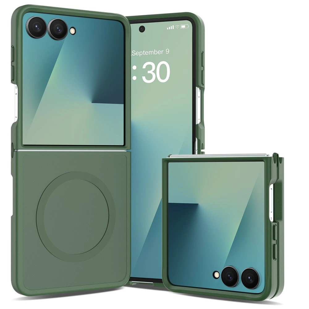 Custodia fumé per Samsung Galaxy Z Flip 8, Skin Touch, per MagSafe, verde