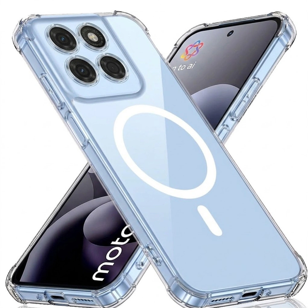 Funda transparente para Motorola Moto G77 / G67, a prueba de caídas, para MagSafe