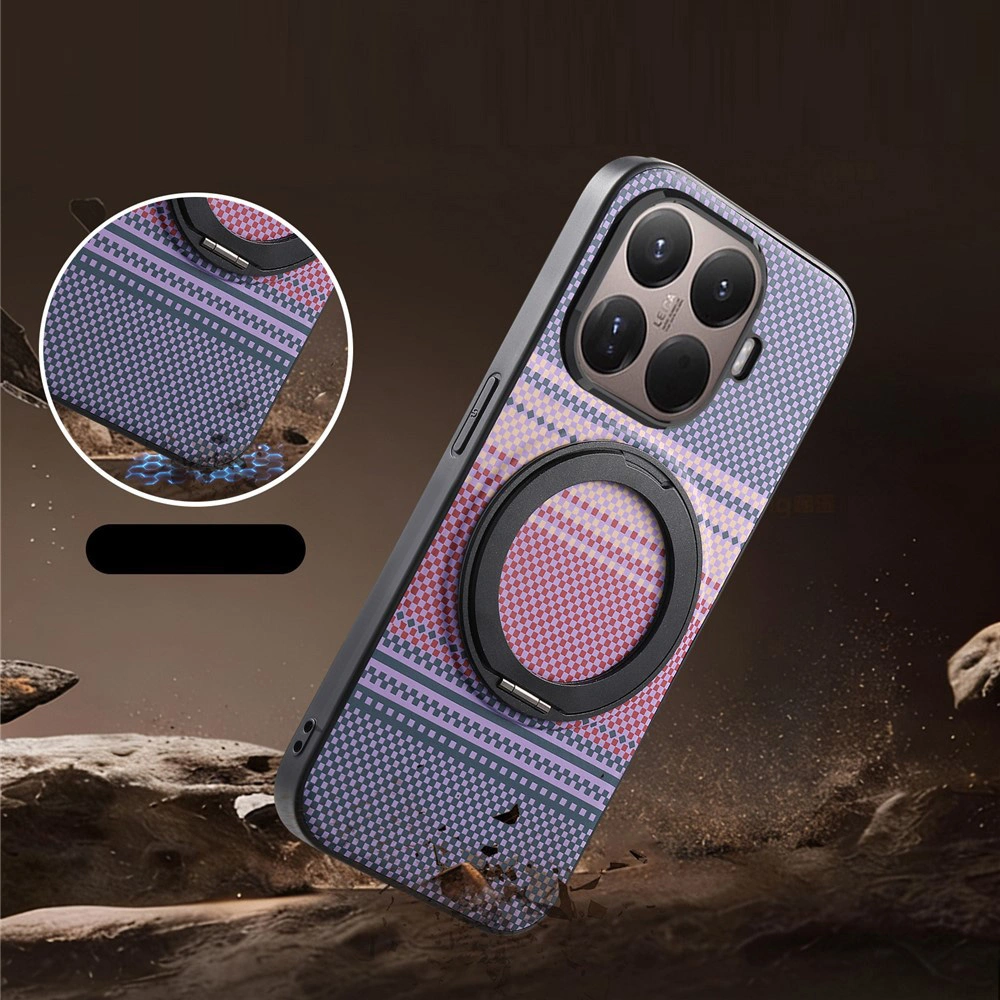 Funda para Xiaomi 17T, soporte giratorio, para MagSafe, con soporte, morado