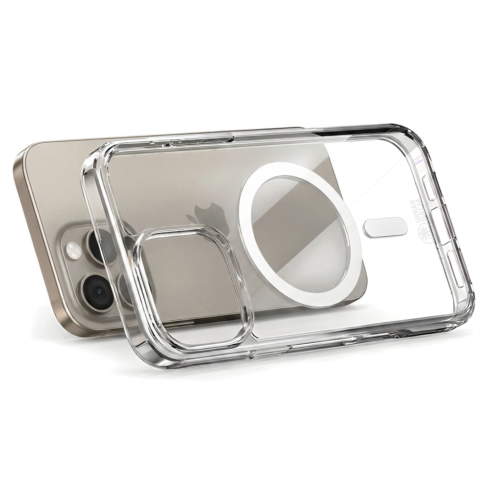 UrbanPalm Hülle für iPhone 15 Pro, MagSafe-kompatibel, transparent