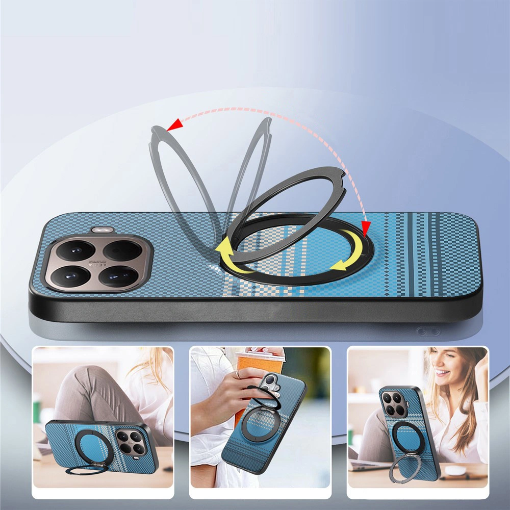 Funda para Xiaomi 17T, soporte giratorio, para MagSafe, con soporte, azul