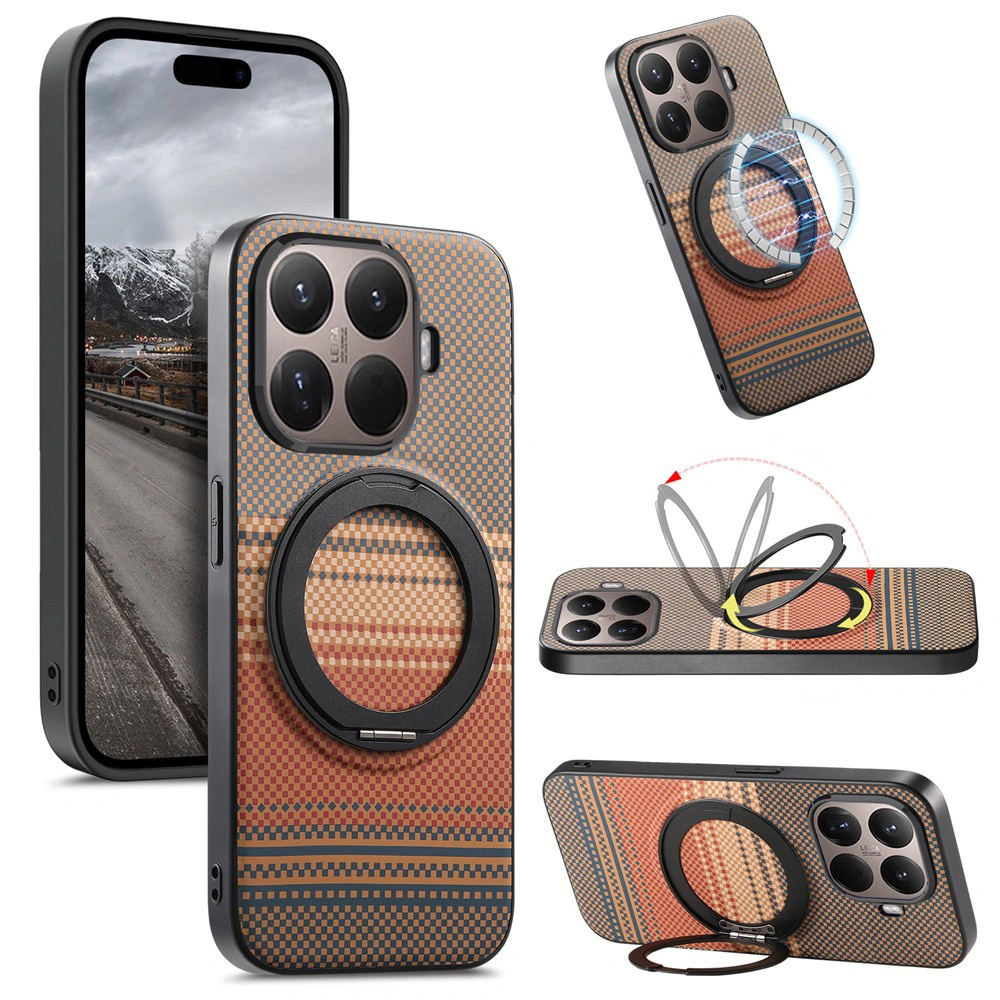 Funda para Xiaomi 17T, soporte giratorio, para MagSafe, con soporte, marrón