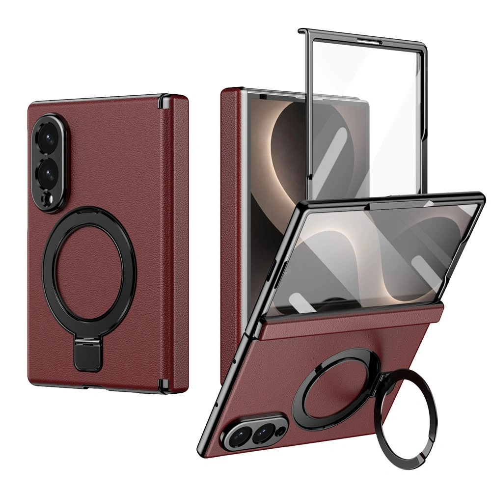 Funda para Samsung Galaxy Z Fold 8, con soporte y cristal para la pantalla externa, para MagSafe, rojo