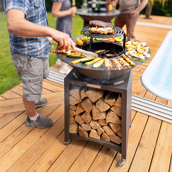 Housse De Protection Pour Plaque De Feu/barbecue Rond 80cm - Tissu Oxford 420D, Anti-UV, étanche, Cordon De Serrage