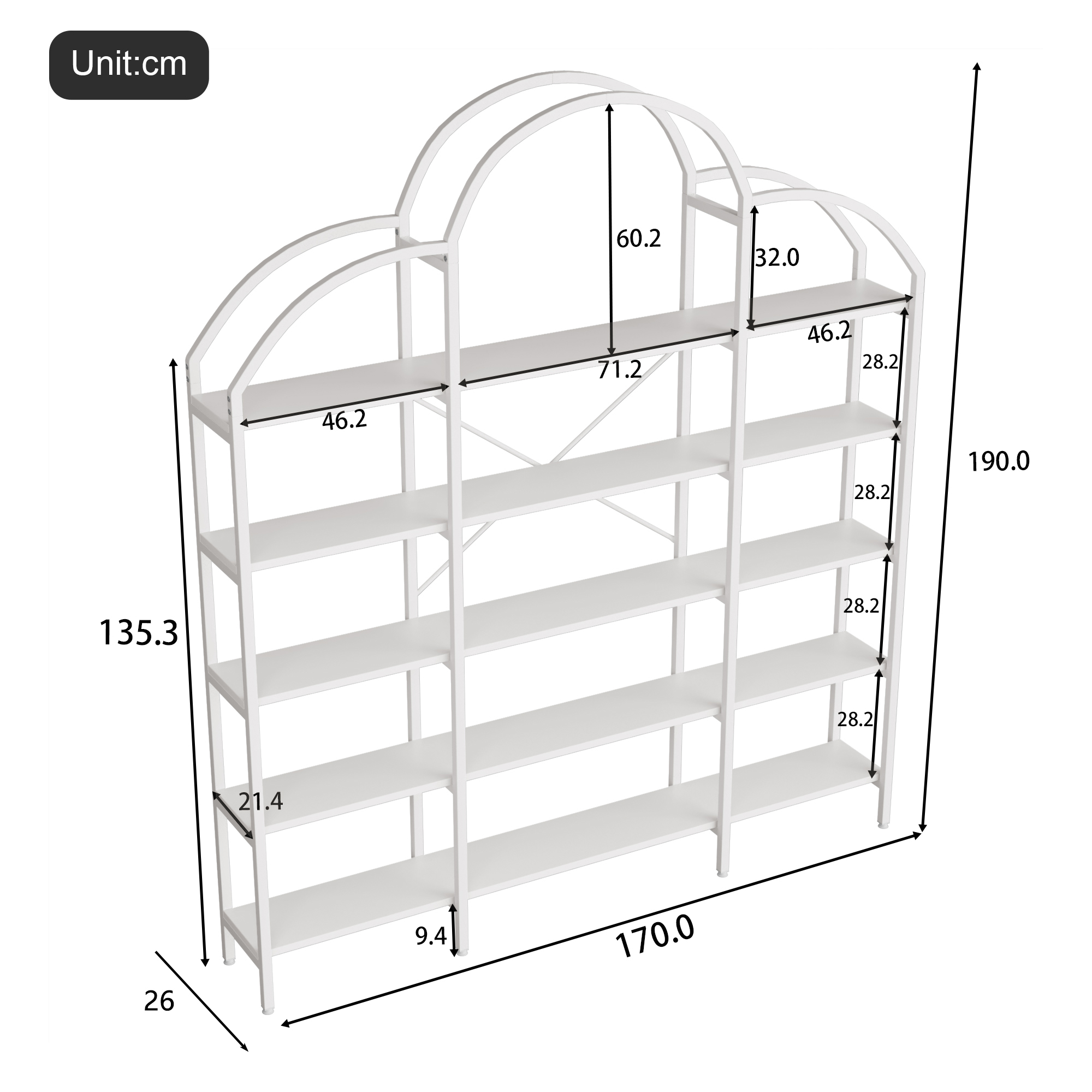 Dimensions du étagère