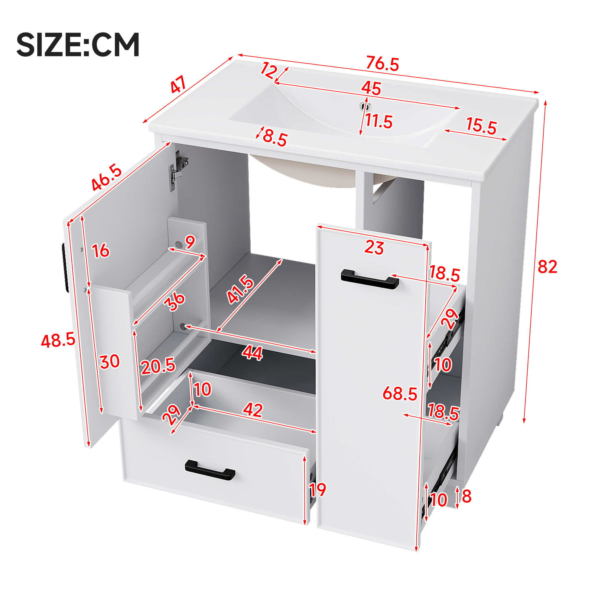 Dimensions du meuble vasque