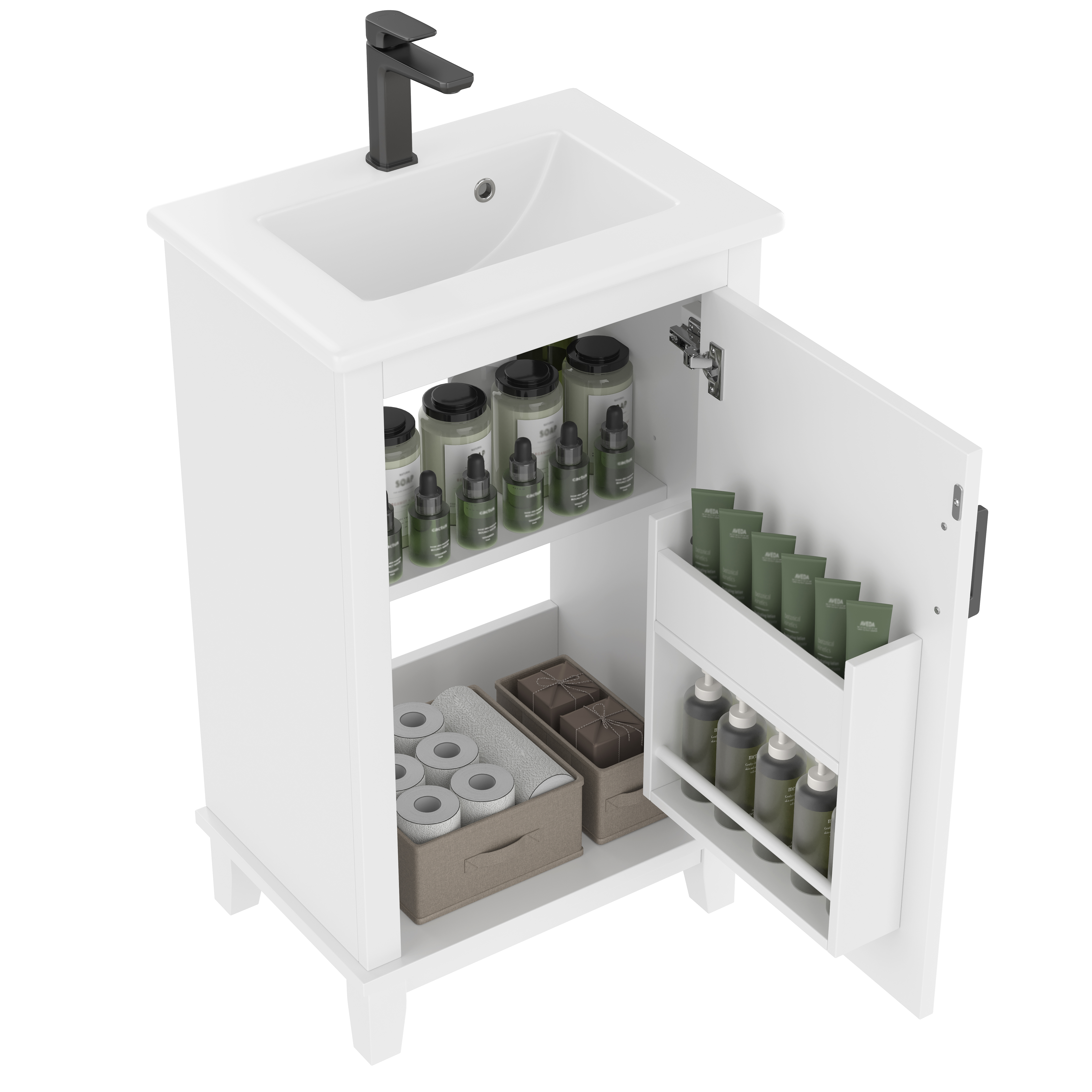 51x34x83cmBodenstehender Badezimmerschrank, Wascht