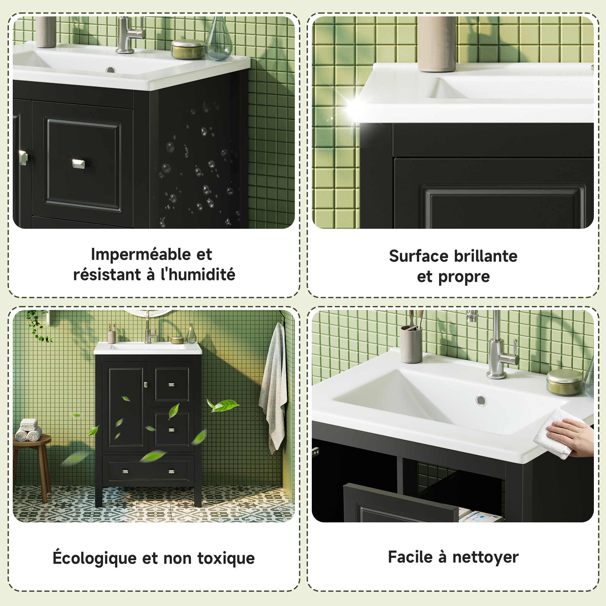 Détail du meuble vasque