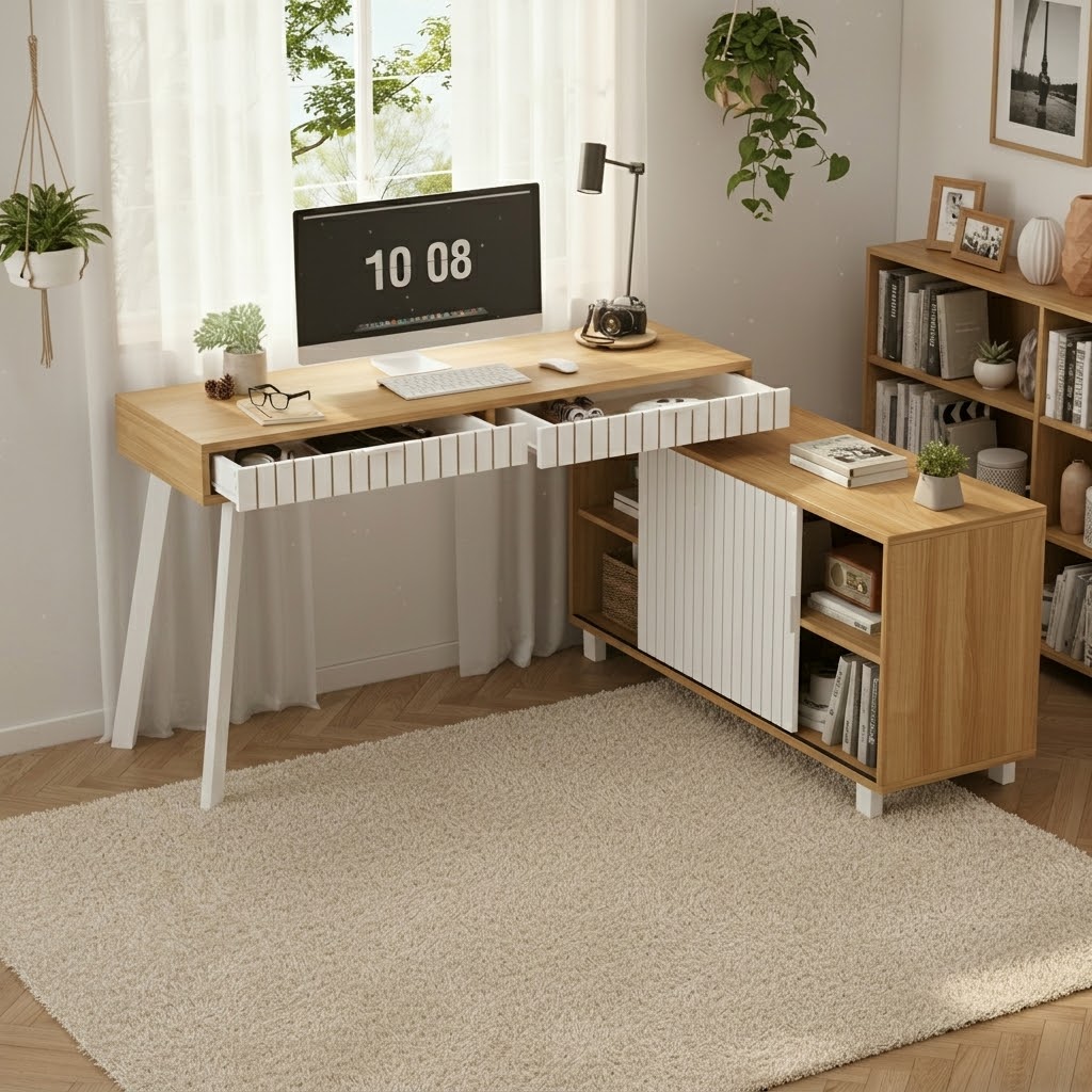 140x120x76.5cm L-förmiger Schreibtisch, moderner m