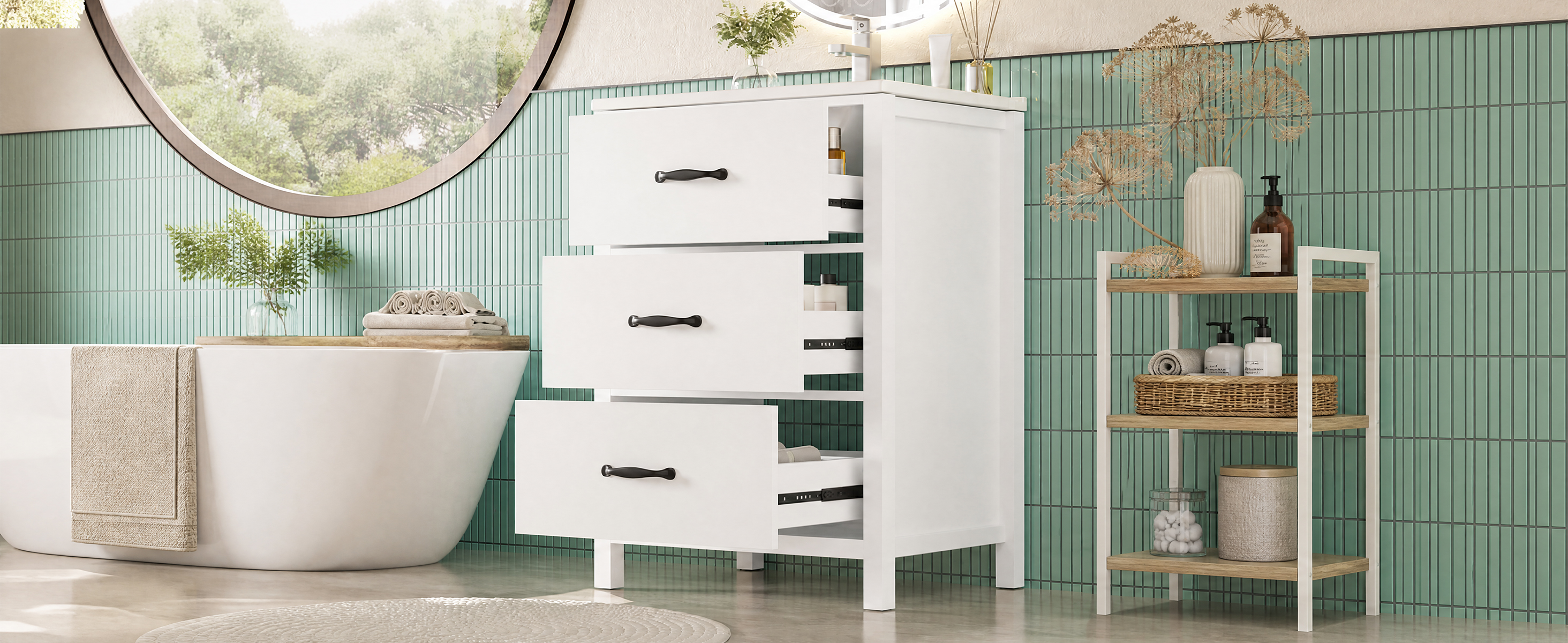 Meuble dans une salle de bain