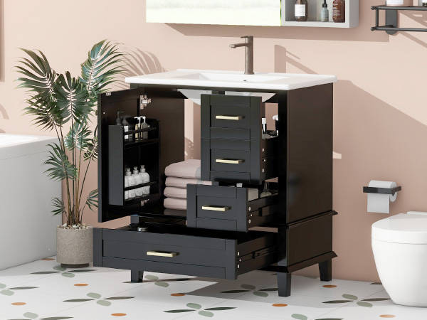 76x46x83,5cm schlichter Badezimmerschrank, komplet