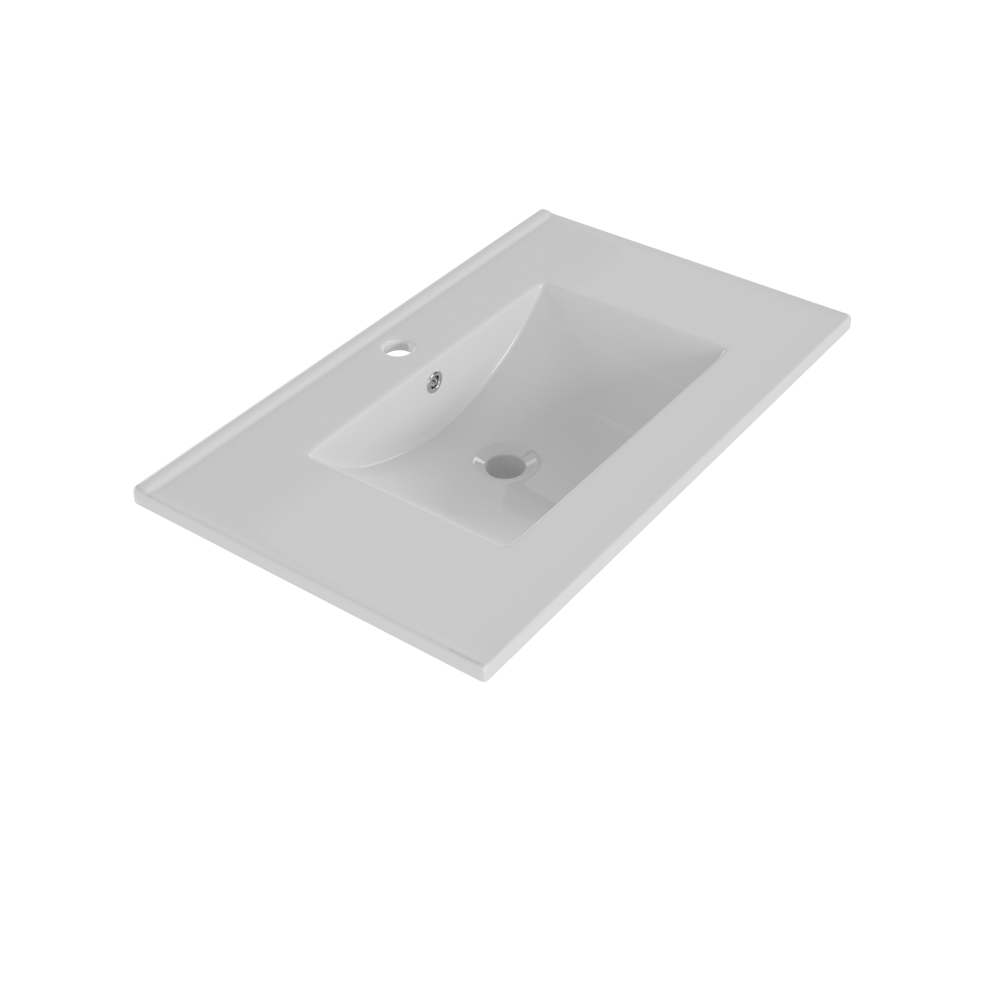 Meuble vasque de salle de bains, avec tiroirs, fermeture douce, 76 x 46,5 x 85,5 cm, céramique et MDF, noir - vue 5