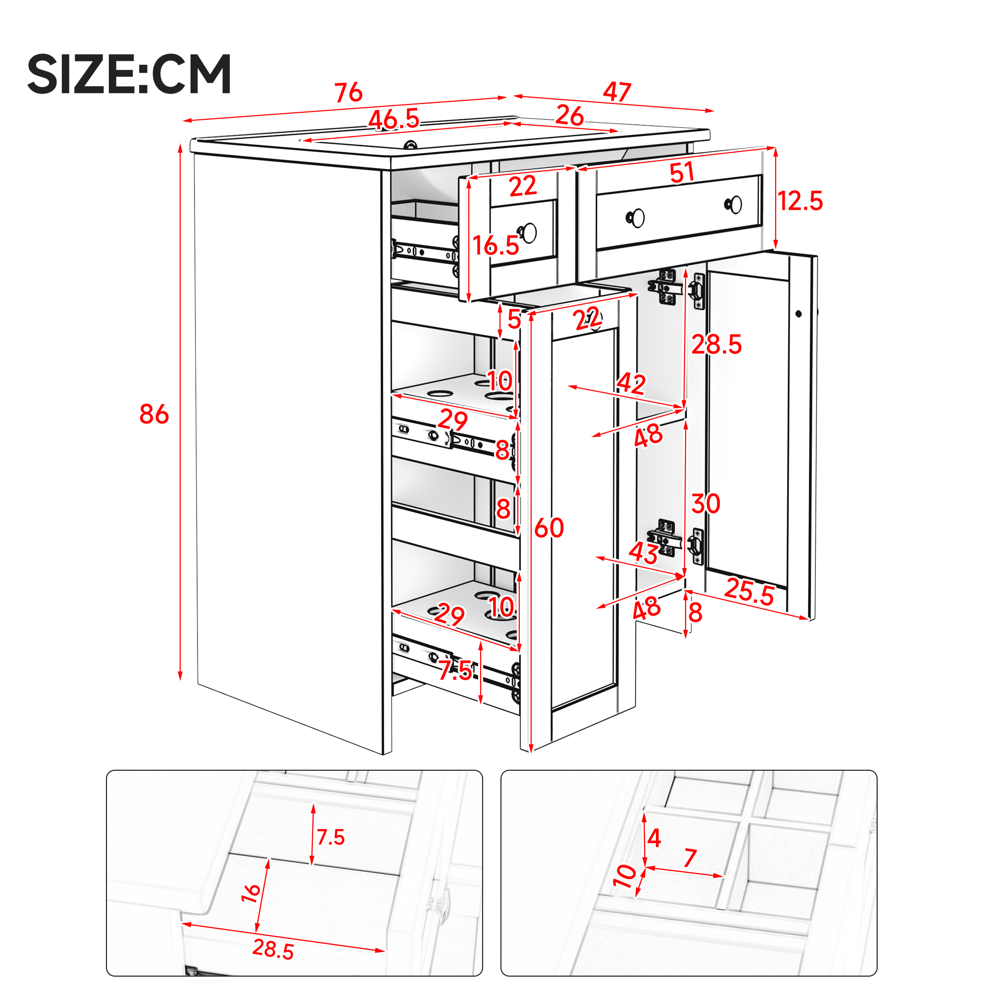 Dimensions du meuble vasque