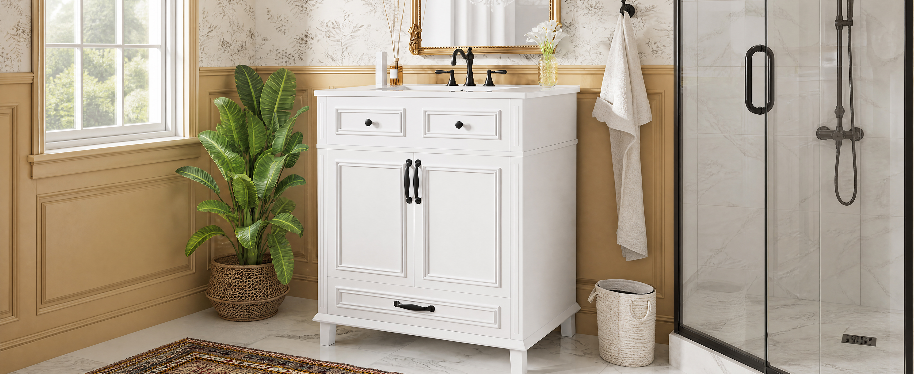 Meuble dans une salle de bain