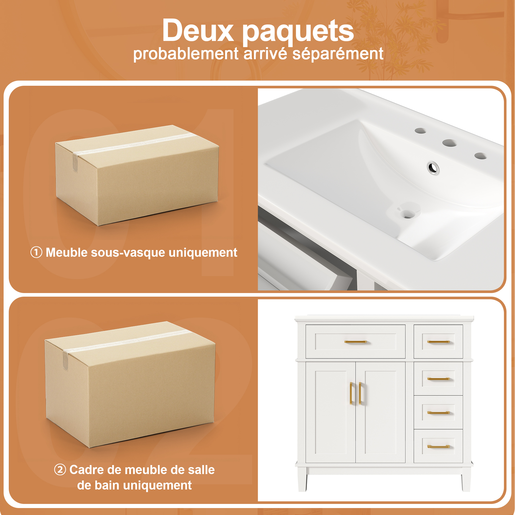 Détail du meuble vasque