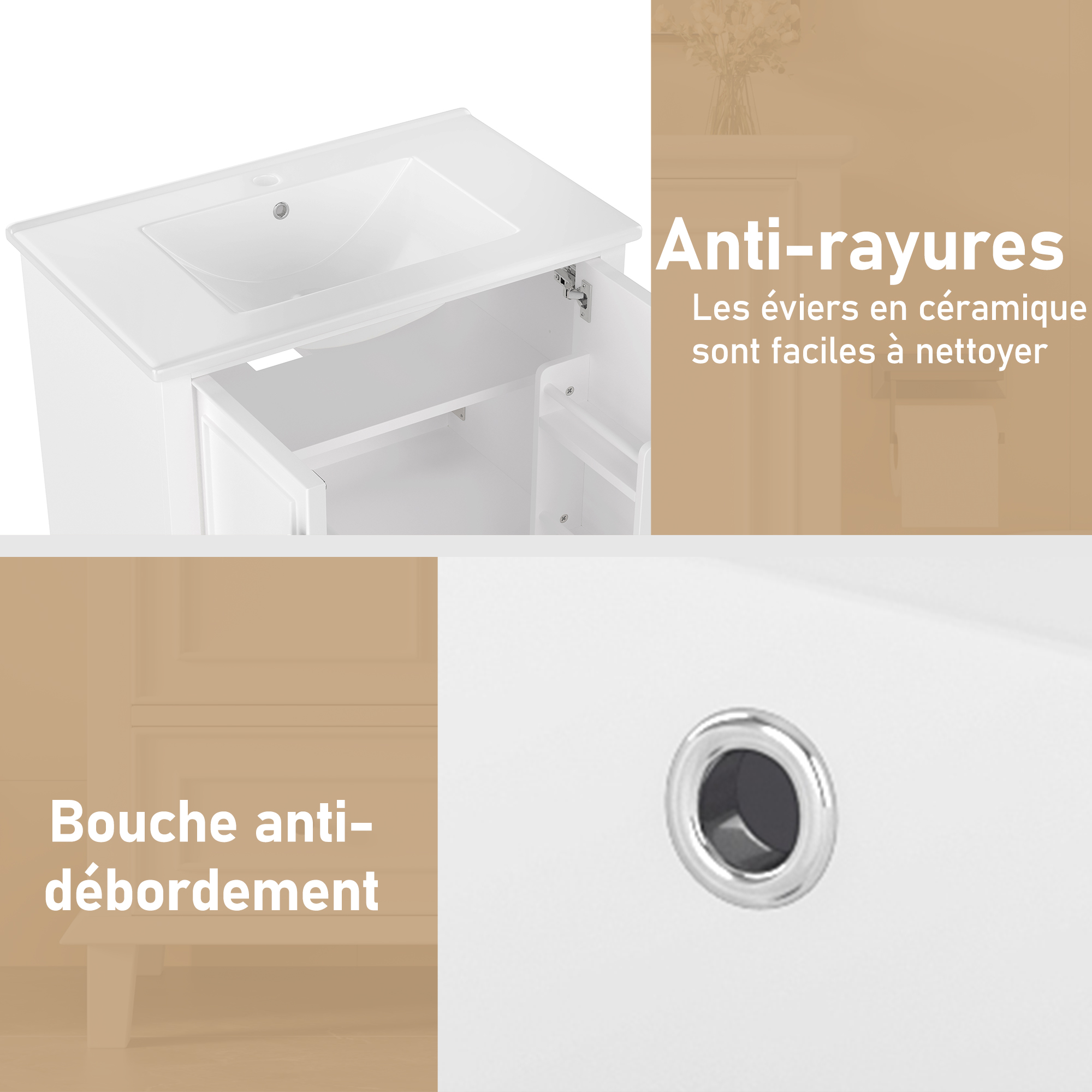 Détail du meuble vasque