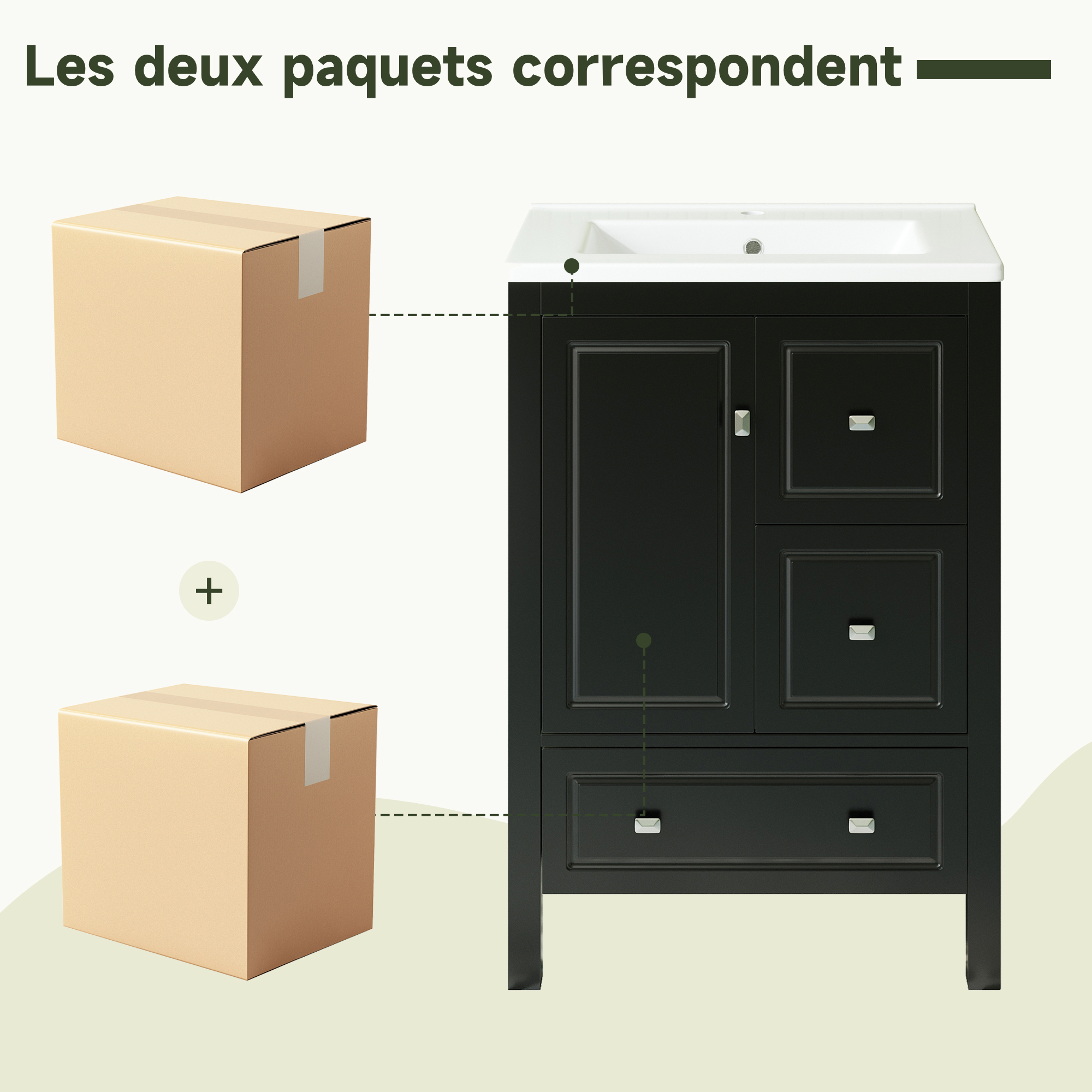Détail du meuble vasque