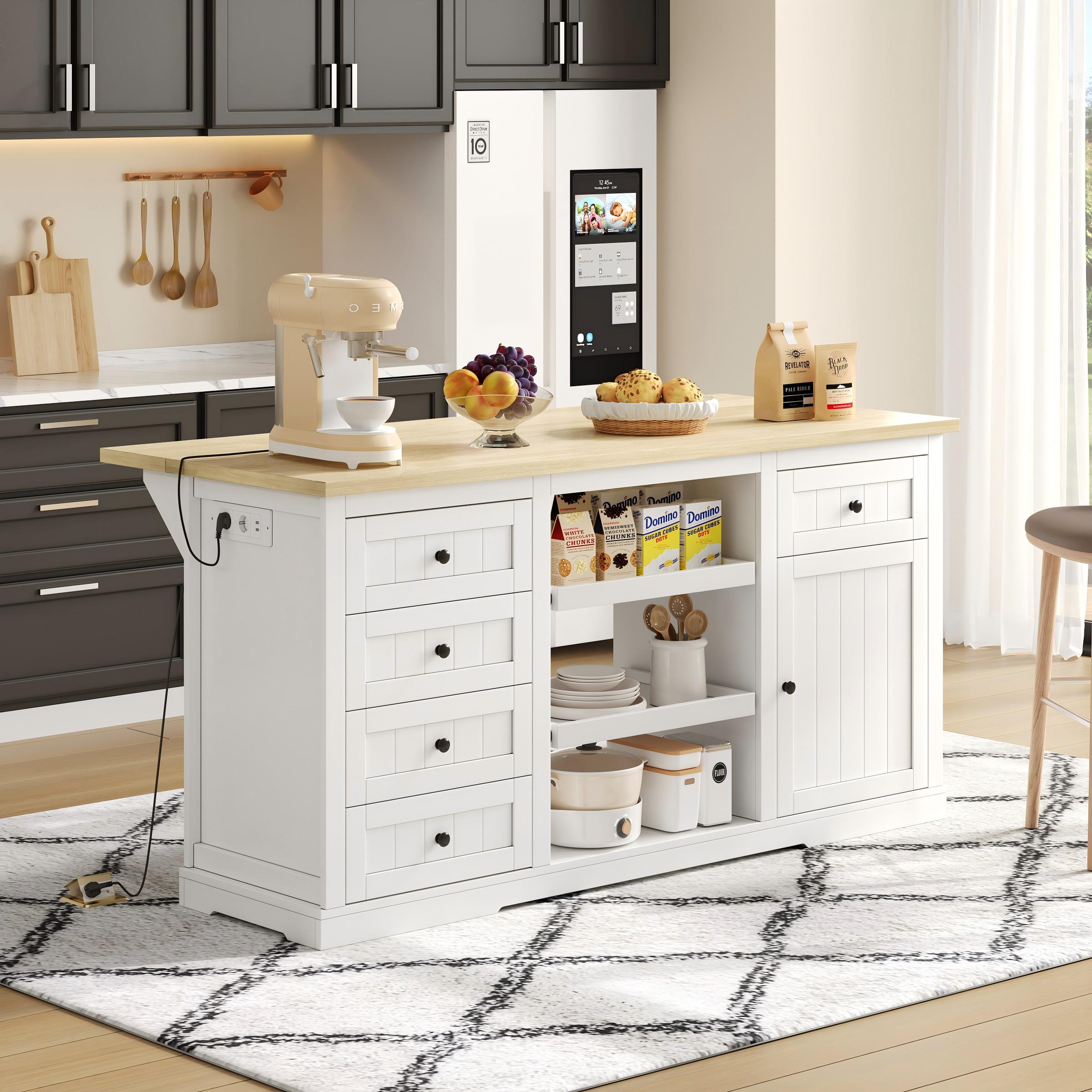 Sideboard,Kücheninsel, Bar-Schrank mit 5 Schublade