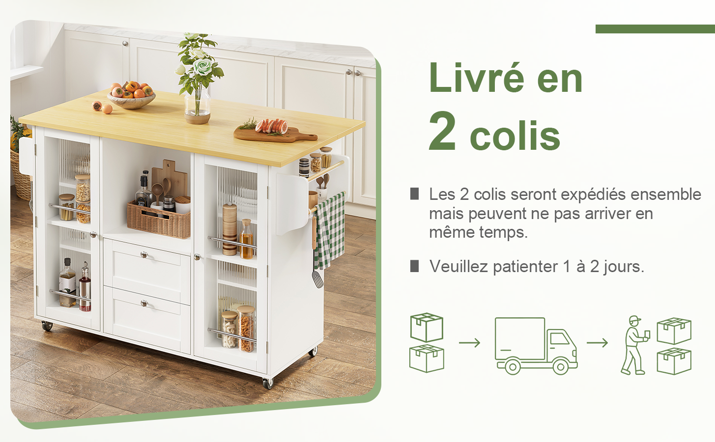 Détail du îlot de cuisine
