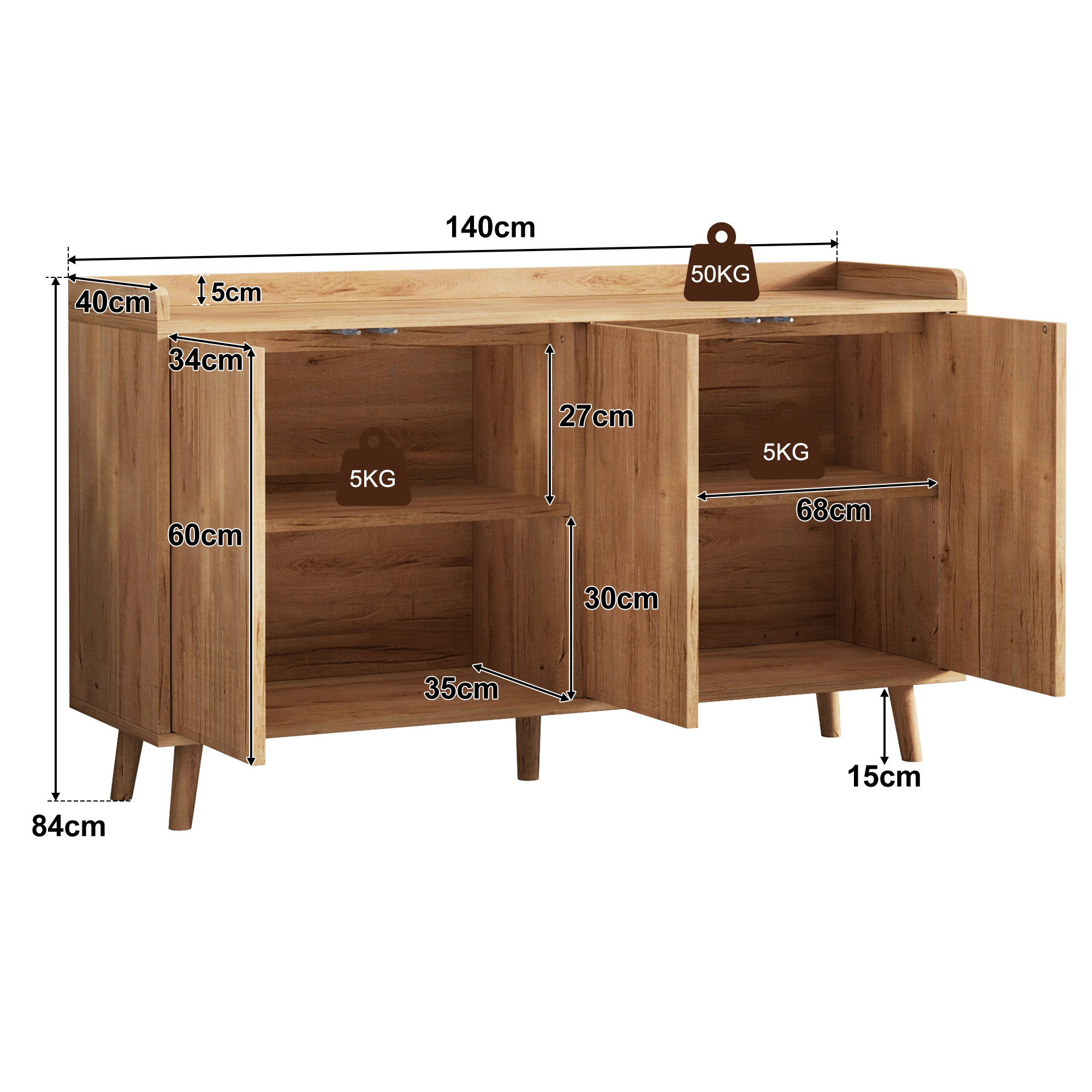 Dimensions du buffet