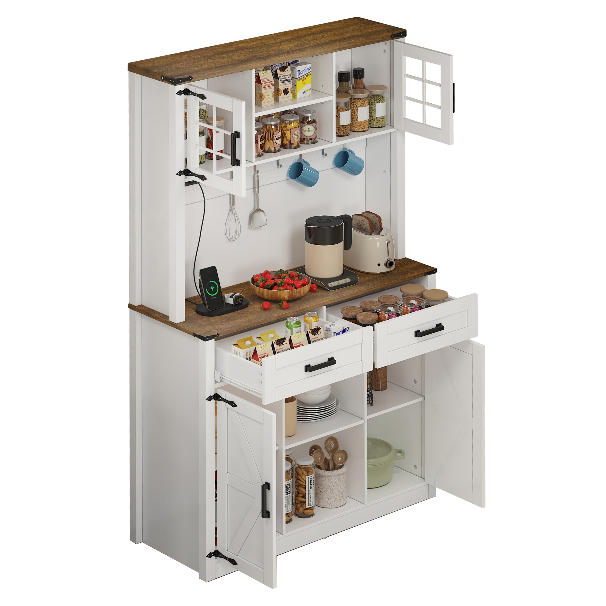 Barschrank mit LED-Beleuchtung und Steckdosen, gro