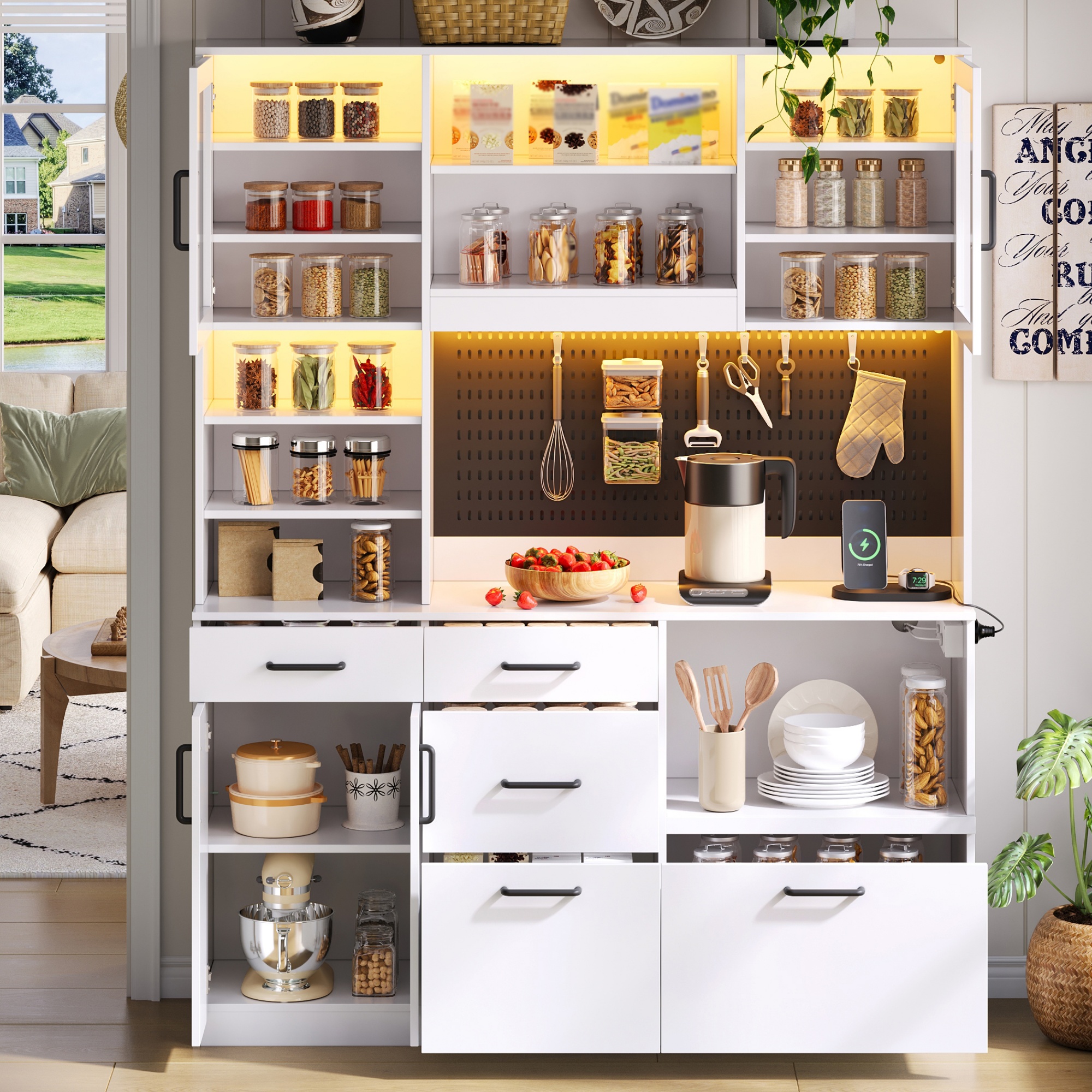 Küchenschrank, Buffetschrank, Sideboard mit Steckd