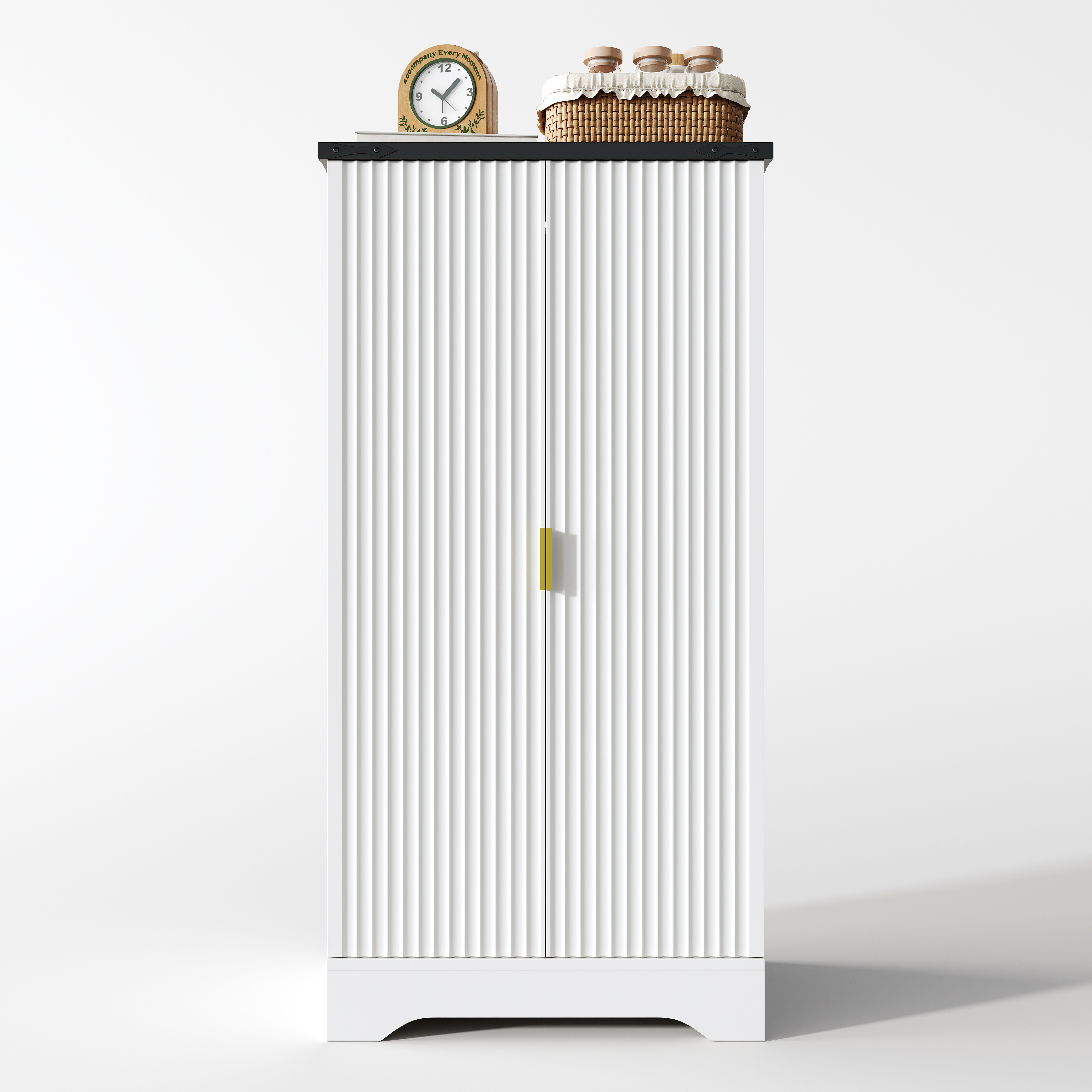 Buffet de rangement, étagères réglables, éclairage led, 60,5 x 40 x 120 cm, MDF, blanc - vue 3