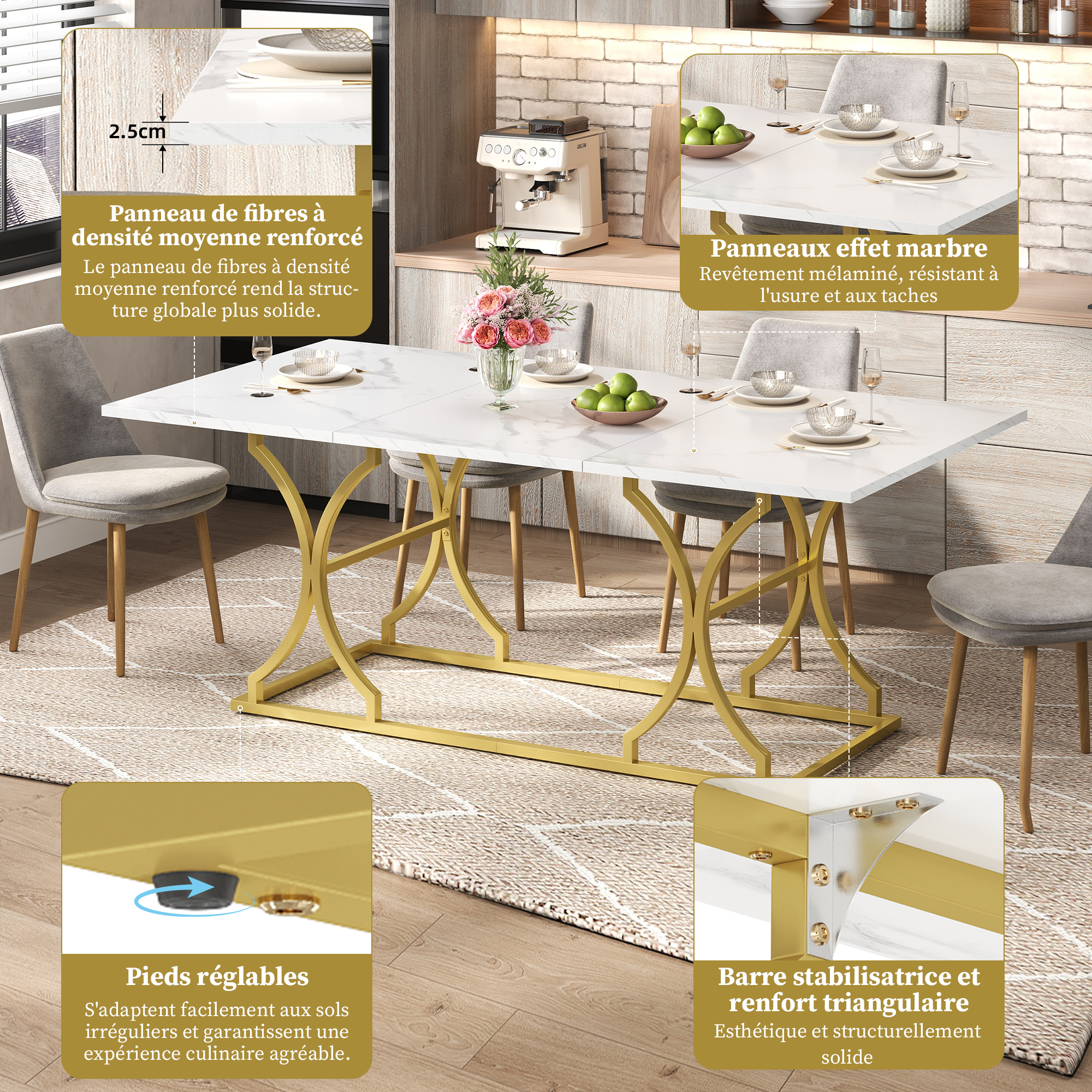 Détail du table à manger