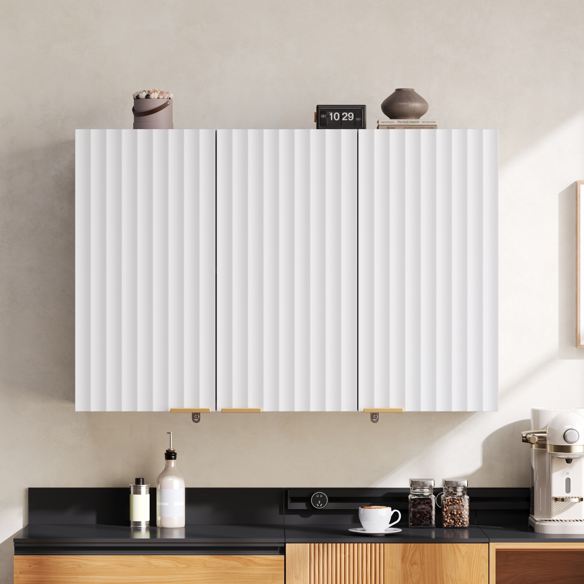 Buffet de rangement, 90 x 29 x 60 cm, MDF, blanc - vue 5