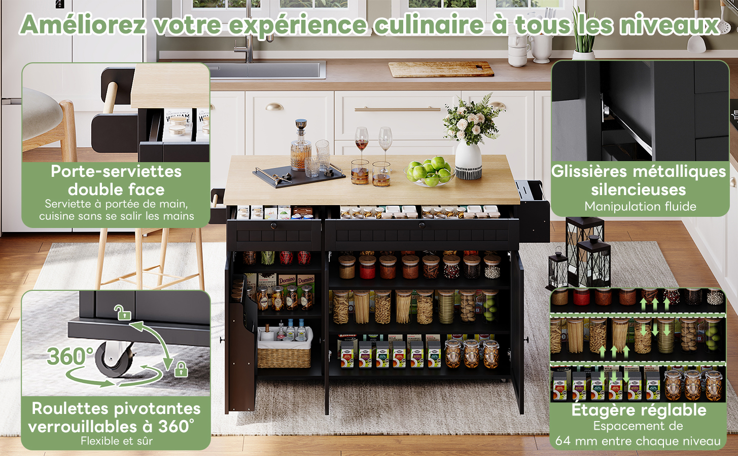 Détail du îlot de cuisine