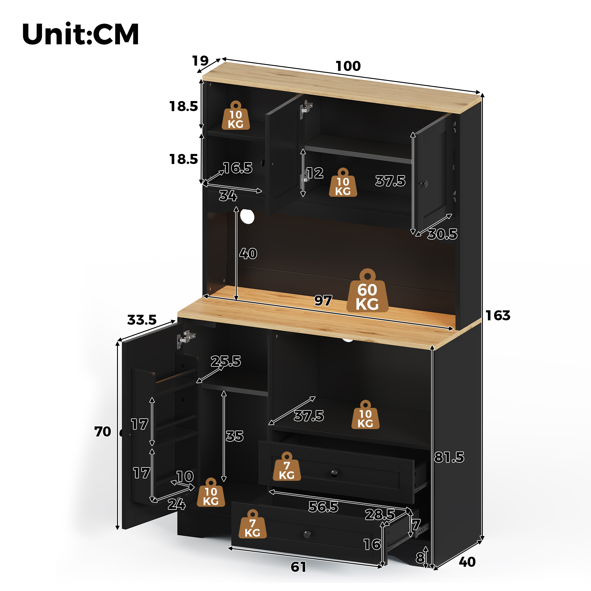 Dimensions du buffet