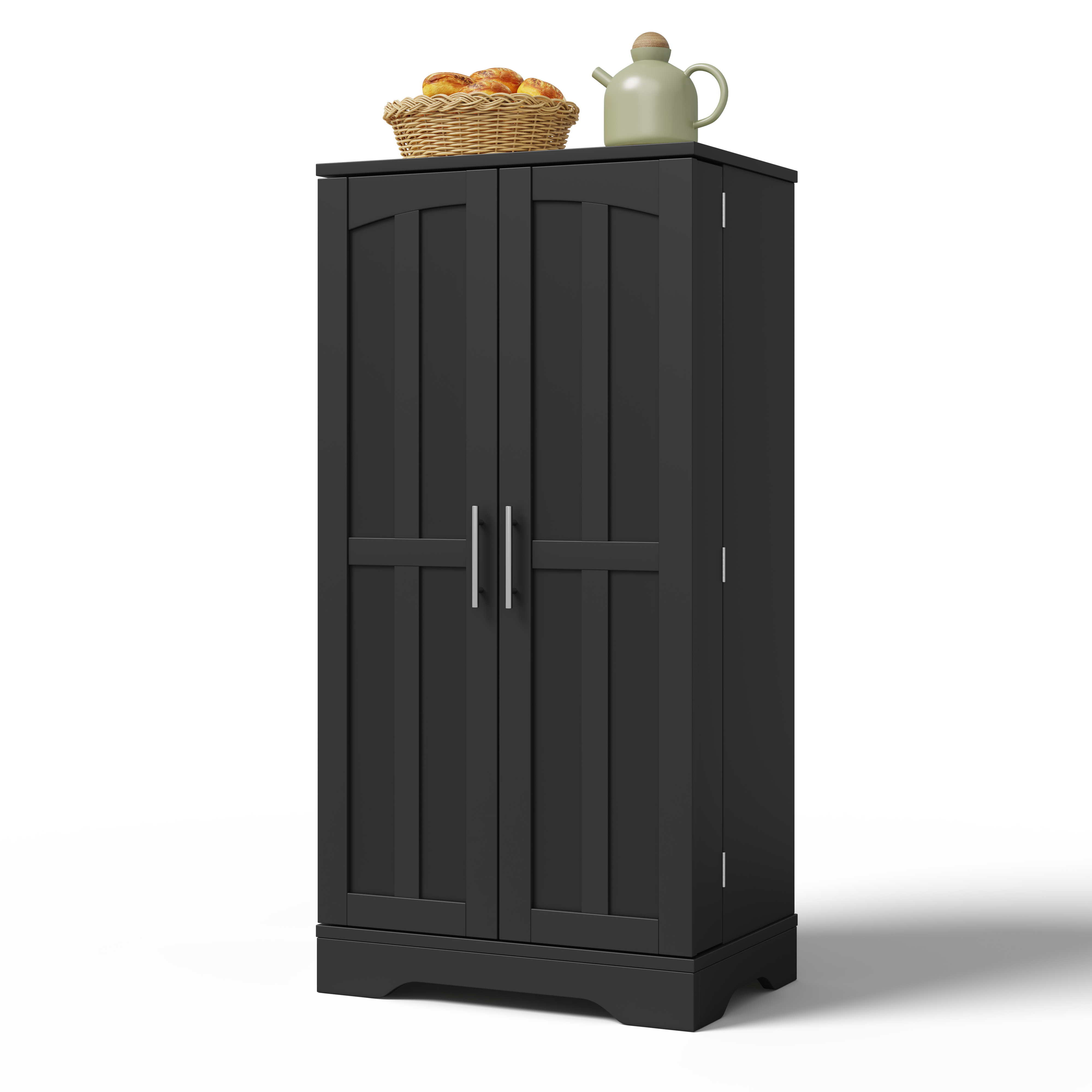 Buffet de rangement, étagères réglables, éclairage led, 60 x 40 x 120 cm, MDF, noir - vue 4