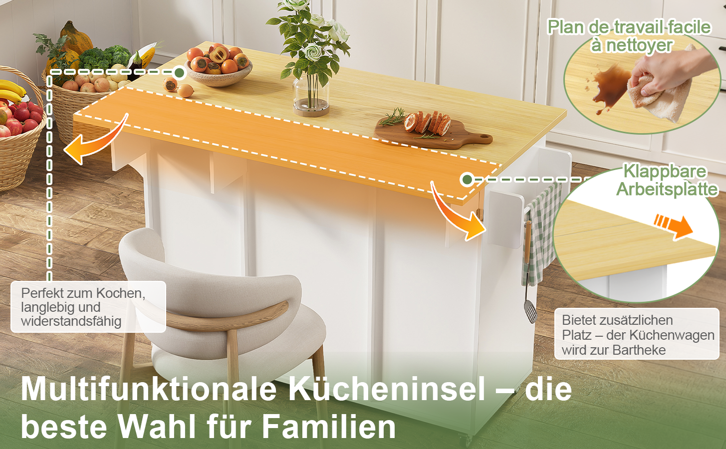Détail du îlot de cuisine
