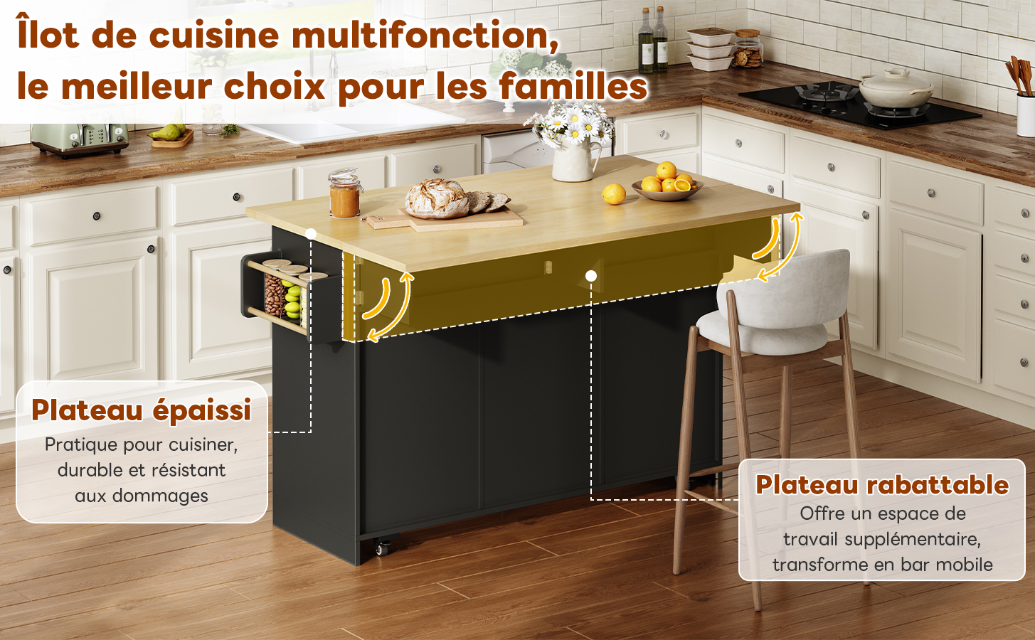 Présentation du îlot de cuisine