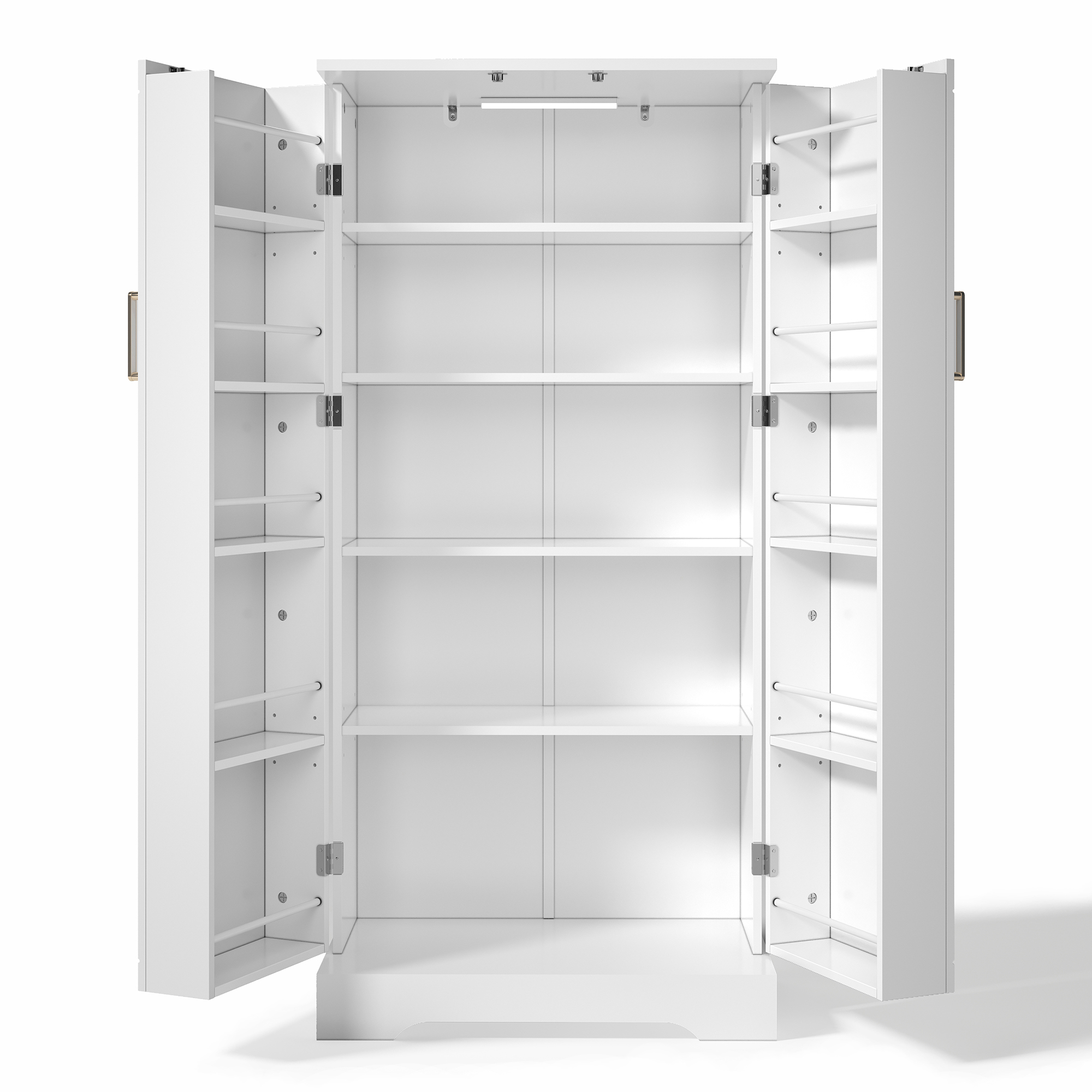 Armoire de cuisine compacte 60×35×128 cm avec LED capteur USB, 5 niveaux intérieurs, portes avec 10 étagères, pour petite cuisine, beaucoup de rangement, éclairage automatique, design moderne, stabilité, fonctionnalité, durabilité - image 25