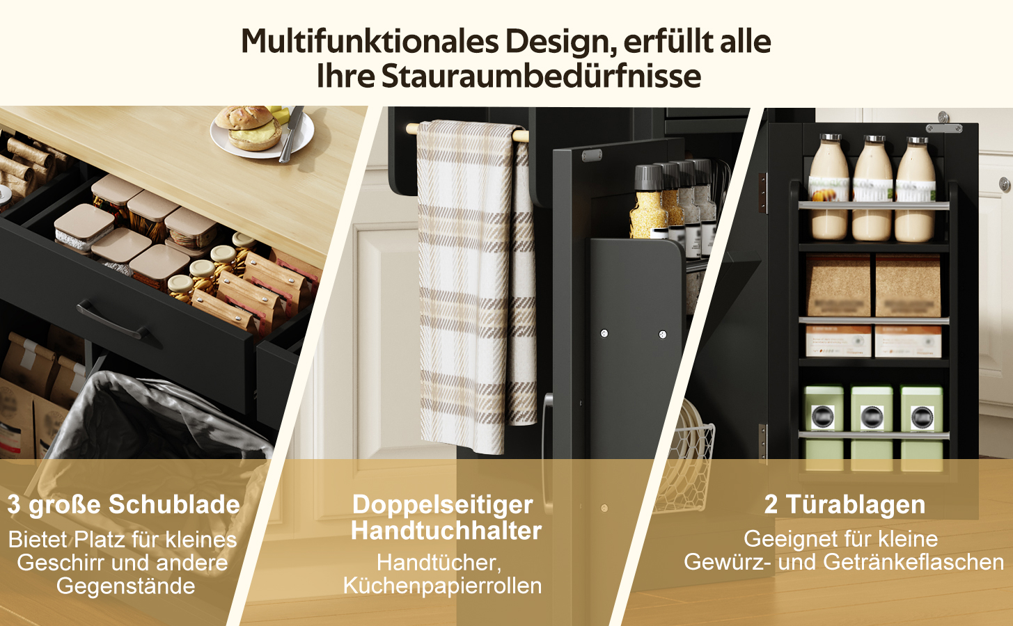 Ausziehbares Müllfach Kücheninsel