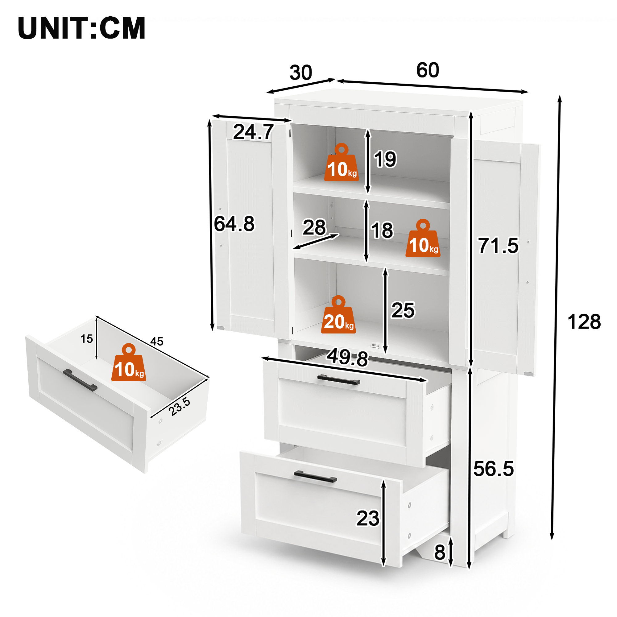 Dimensions du buffet