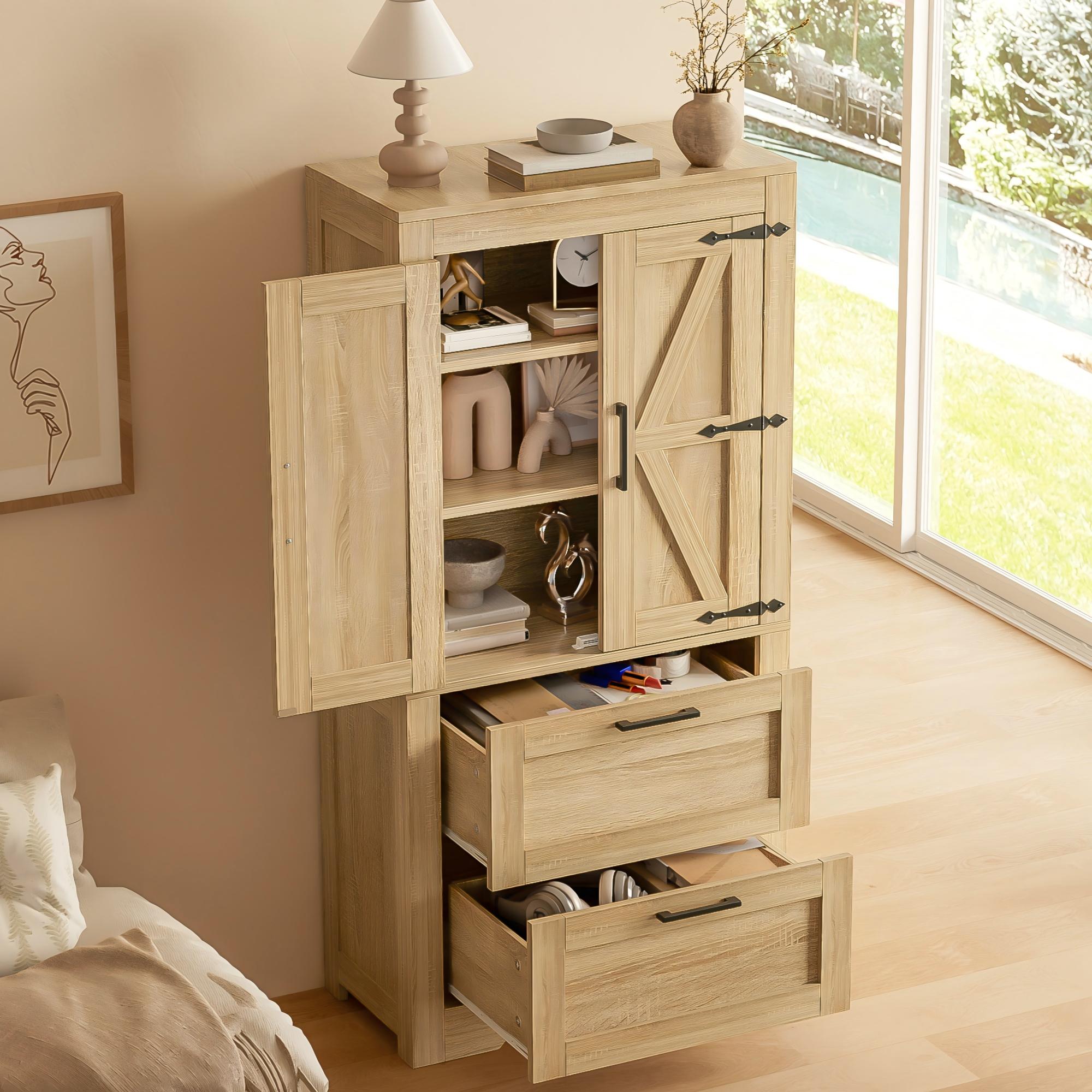 Meuble de rangement campagne avec portes style grange