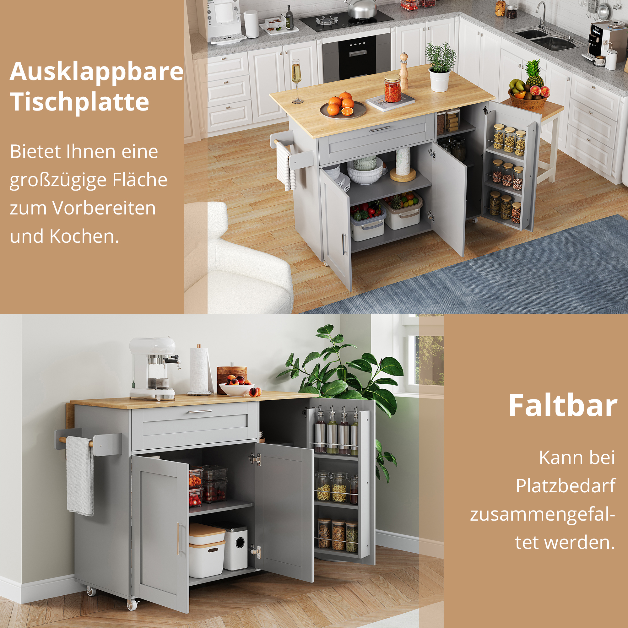 Espace von rangement geräumig des chariot von cuisine