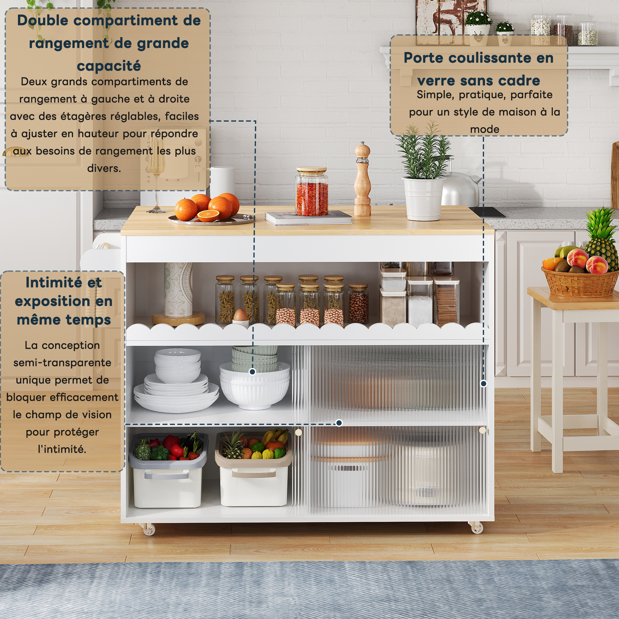 Détail du îlot de cuisine
