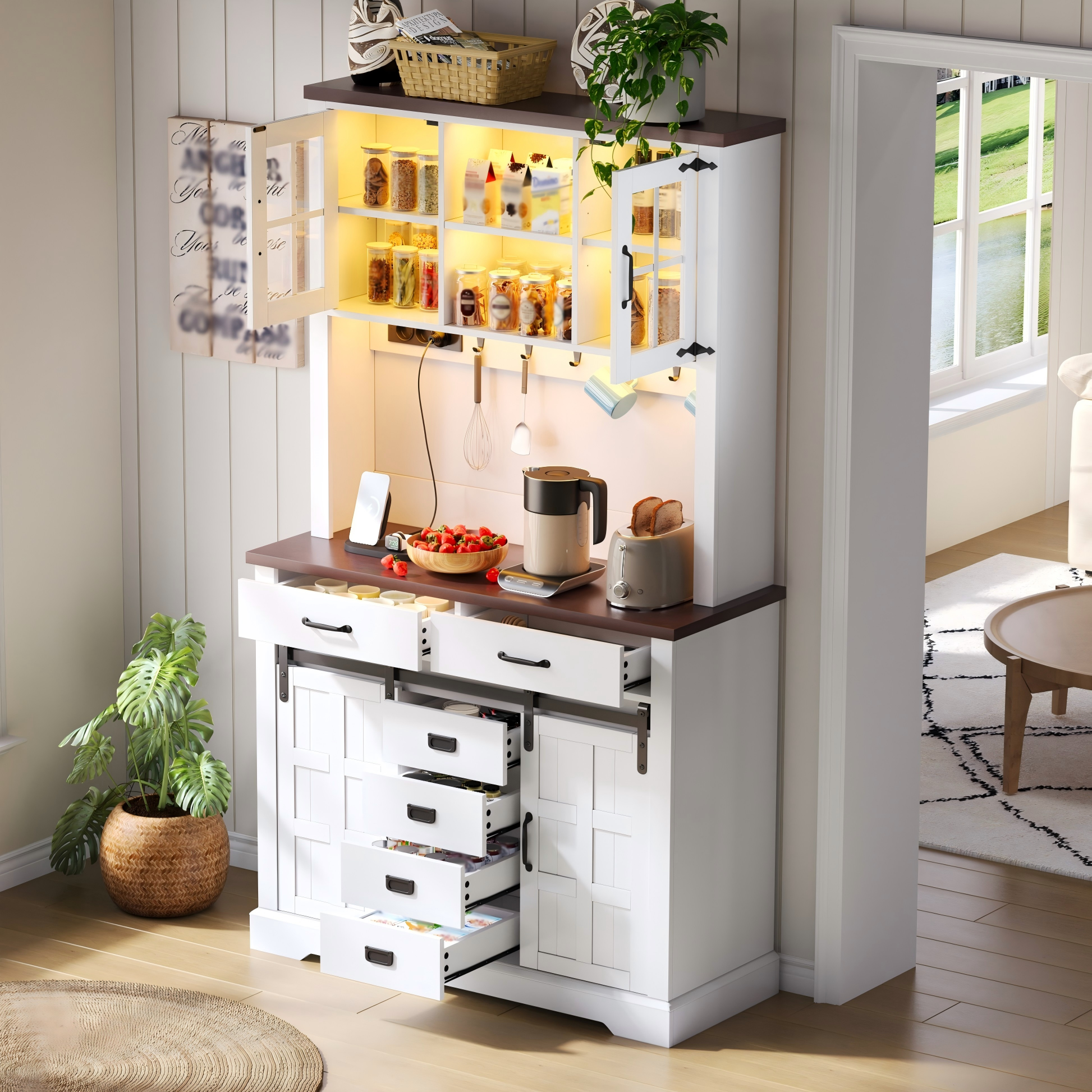 Küchenschrank, Buffetschrank, Sideboard mit Steckd
