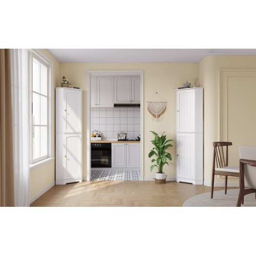 Meuble d’angle avec portes cintrées et rangement