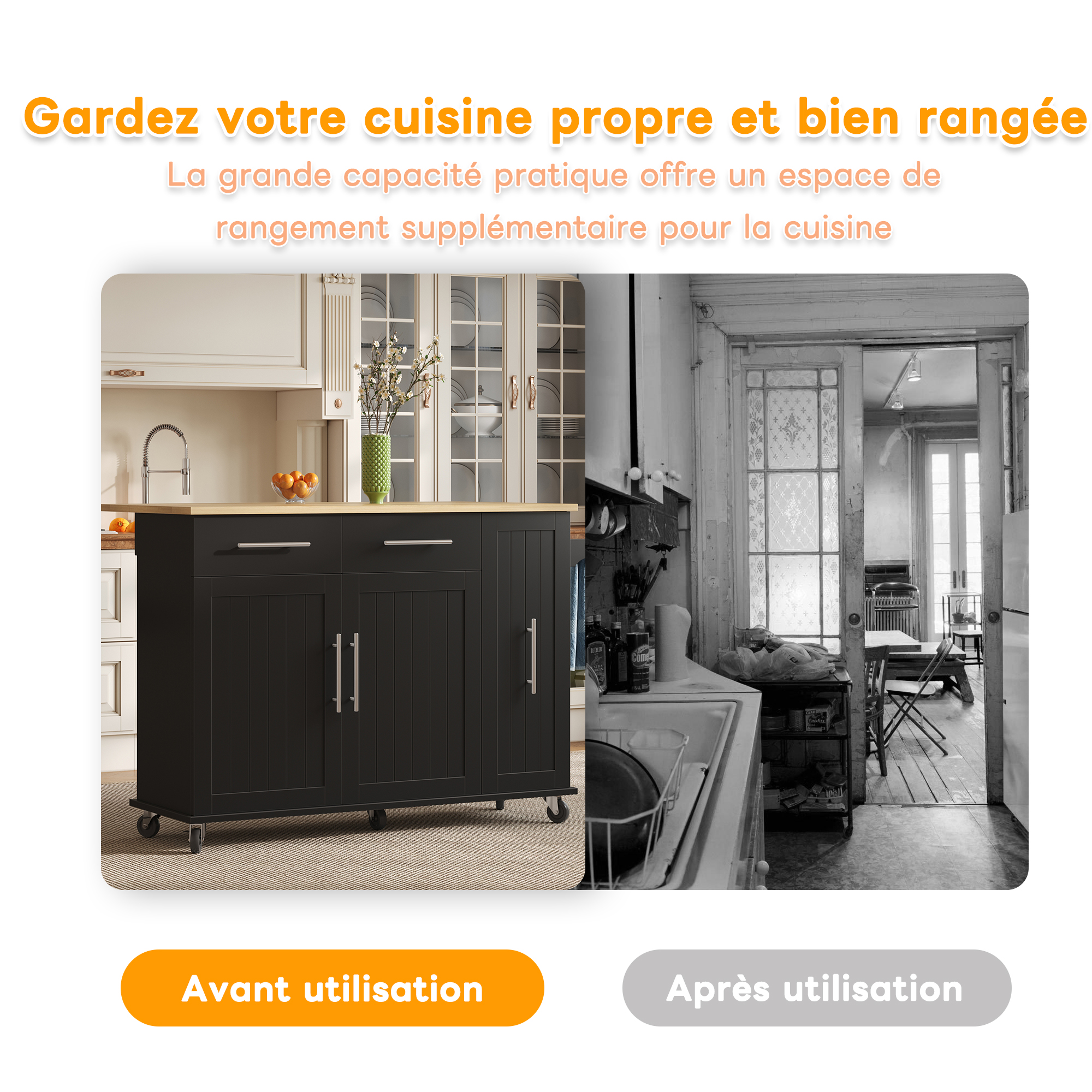Détail du îlot de cuisine
