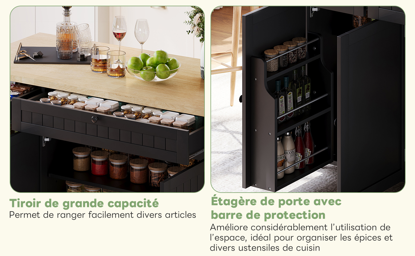 Détail du îlot de cuisine
