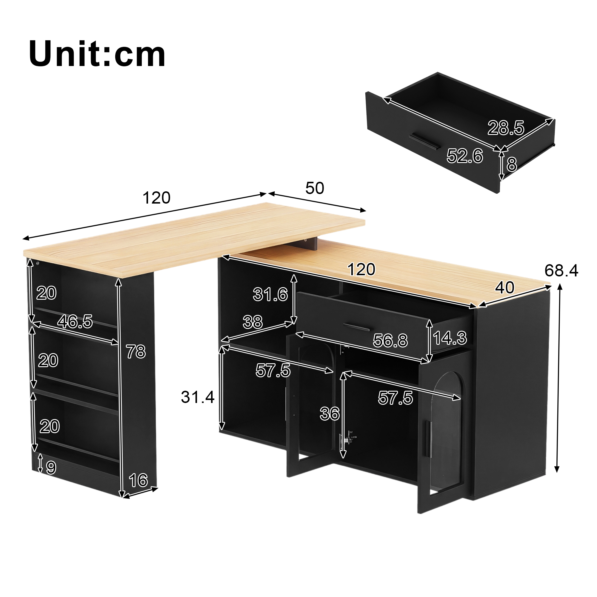 Détail du table haute
