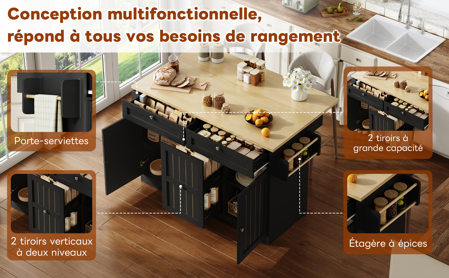 Présentation du îlot de cuisine